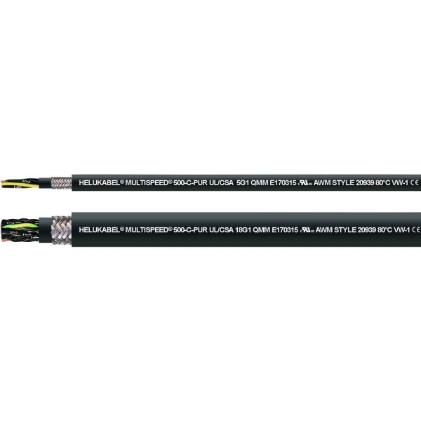 HELU 24444 vedenie ťažnej reťaze M-SPEED 500-C-PUR UL 7 G 2.5 mm² čierna 100 m; 24444