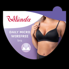 Dámska podprsenka s kosticami DAILY MICRO WIREFREE - BELLINDA - čierna 75 D