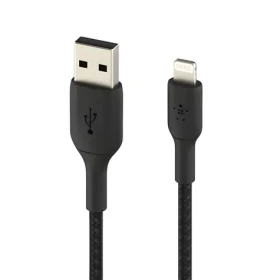 Belkin Lightning kábel USB-A 3 m čierna / Nabíjací a dátový kábel / opletený / MFi certifikácia (CAA002bt3MBK)