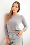 Dámsky sveter z alpaky s okrúhlym výstrihom sivý UNI