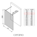 CERANO - Sprchová zástena Walk-in Onyx Duo Ľ/P - 8 mm - hranatá vzpera - čierna matná, bronzové sklo - 70x200 CER-687853