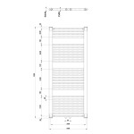 AQUALINE - DIRECT vykurovacie teleso so stredovým pripojením 600x1320 biela ELM36T