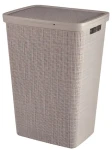Curver Jute Kôš na bielizeň s vekom 58 l taupe / Kôš na bielizeň / 60 x 43 x 34 cm (263717)