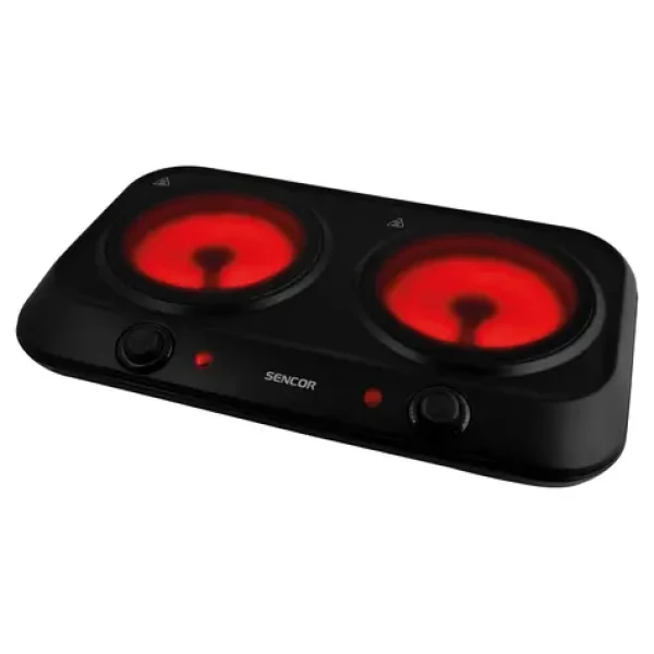 Sencor SCP 2263BK Dvojplatničkový sklokeramický varič / 2x 19 cm / 2400W (8590669278077)