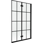 MEXEN - MIST vaňová zástena 110x150 cm 6mm 2-s, čierna, dekor, pravá 8A9-110-002-70-77-P