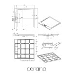 CERANO - Sprchová vanička štvorcová Loro - liaty mramor - biela matná - 100x100x3,5 CER-437090