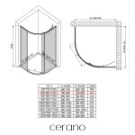 CERANO - Sprchový kout Solero L/P - 6 mm - čtvrtkruh - R550 - chrom, transparentní sklo - 80x80x195 CER-126779