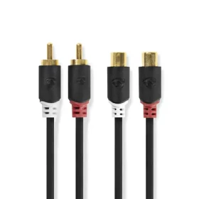 Nedis Stereo Audio kábel 2x RCA (M) - 2x RCA (F) 2.00 m čierna (CABW24205AT20)