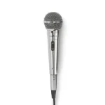 Nedis Káblový mikrofón strieborná / Kardioid / dynamický / 5.00 m / 80 Hz - 13 kHz / 600 Ohm / -72 dB / Vypínač / Kov (MPWD45GY)