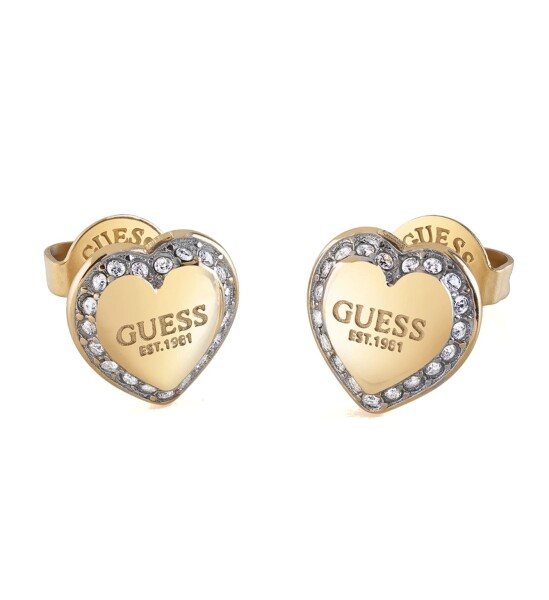 Guess Blyštivé srdiečkové náušnice Fine Heart JUBE01427JWYGT/U