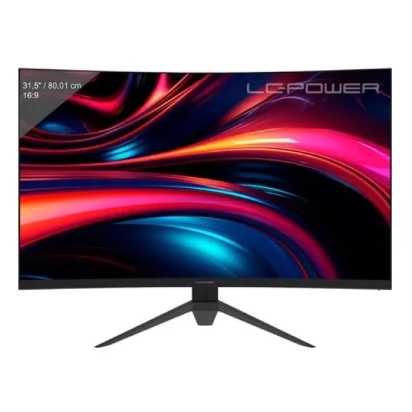 31.5" LC-Power LC-M32QC čierna / Monitor / zakrivený / VA / QHD / 180 Hz / 1 ms / 3500:1 / 2× HDMI + 2× DP / VESA (LC-M32QC)