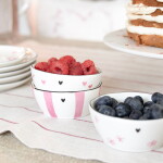 Bastion Collections Keramická miska White / Pink Print Srdiečka