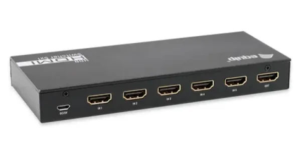 Equip HDMI prepínač 5:1 čierny / Prepínač / HDMI 2.0 / 5 vstupov / 4K 60Hz / 18 Gbps / diaľkové ovládanie (332726)