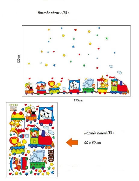 Veselá Stena Samolepka Zvierací cirkus Veľkosť: 120 x 175 cm