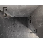 MEXEN/S - Lunar L sprchový kút štvrťkruh krídlový pravá 90 x 80, transparent, grafit kartáčovaná 833L-090P-080L-66-00
