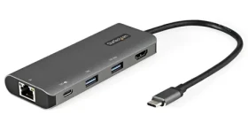StarTech USB-C Multiport adaptér čierna/sivá / Adaptér / USB-C na HDMI RJ45 / 4K 30Hz / 2x USB-A / 100W PD (DKT31CHPDL)