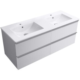 CERANO - Kúpeľňová skrinka Velora - biela matná, úchytka chróm + keramické umývadlo Todo - 121x55x46,5 CER-664864