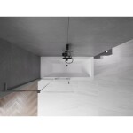 MEXEN/S - Velar L dvojkrídlová posuvná vaňová zástena 100 x 150, transparent, grafit metal 896-100-003-01-95