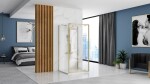 REA/S - Rohový sprchovací kút RAPID SWING Brush Gold Dvere: 100 x Sprchová zástena: 80 KPL-02523