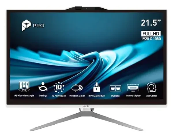 MSI PRE AP222T 14MA-669EU biela / All-in-one počítač / 21,5" FHD T / Intel Pentium G7400 / 8GB / 128GB SSD / Intel UHD (PRO AP222T 14MA-669EU)
