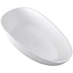 CERANO - Vaňa z liateho mramoru Aura - voľne stojaca - biela matná - 180x90x58 CER-VELA1050W