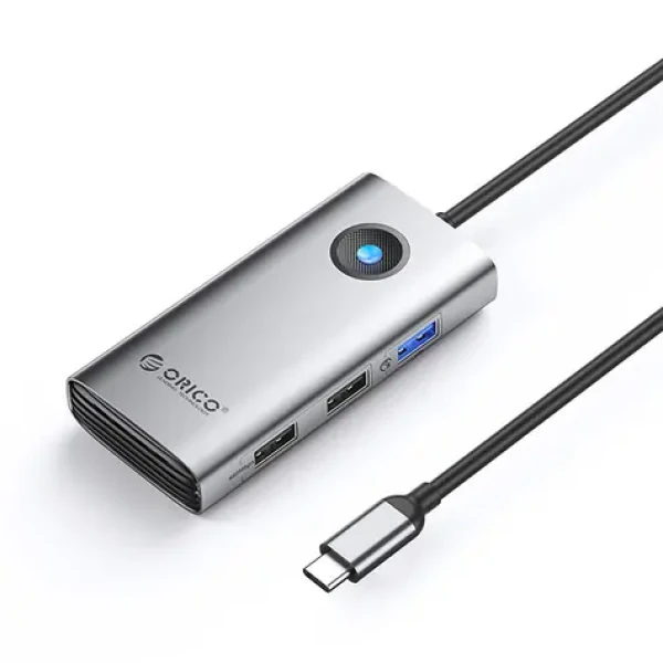 Orico PW11-5P sivá / USB hub / 1x USB-A 3.0 / 2x USB-A 2.0 / 1x USB-C PD / 1x HDMI