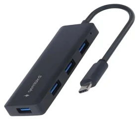 Gembird USB-C hub 4-portový / Hub / USB 3.1 Gen 1 / integrovaný kábel USB-C / 5 Gb/s (UHB-CM-U3P4-02)