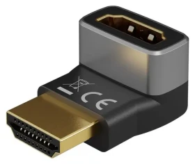 Goobay 72009 čierna/strieborná / Redukcia HDMI / uhlová 90° / 8K 60 Hz / pozlátené konektory (72009)