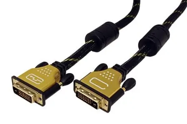Roline Gold DVI-D(M) - DVI-D(M) kábel / DVI kábel / Dual Link / Pozlátené konektory / Ferity / 2 m (11.04.5512)