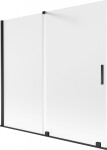 MEXEN/S - Velar dvojkrídlová posuvná vaňová zástena 170 x 150, dekor, čierna 896-170-000-31-70