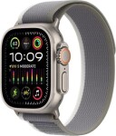 Apple Watch Ultra 2 GPS+Cellular 49mm Titanové telo - Zeleno-sivý remienok Trailový ťah (S/M) / 130-180 mm (MRF33F)