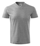 Tričko s výstrihom do V unisex tmavo šedá modrá 2XL