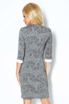 Dámske spoločenské šaty COLLAR short SAF-110-2 sivá/biela - Numoco XL bílá/černá