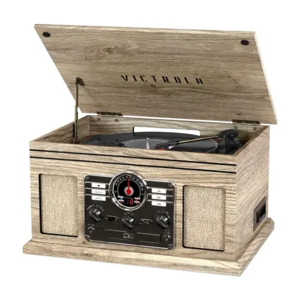 Victrola VTA-200B béžová / Gramofón s rádiom CD MC mechanikou / 33 45 78 / FM / BT / RCA / repro (100002201623)