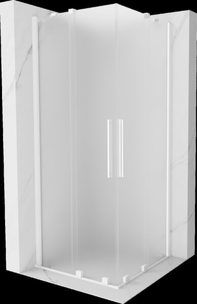 MEXEN/S - Velar Duo sprchovací kút, posuvné dvere 80 x 80, dekor, biela 871-080-080-32-20