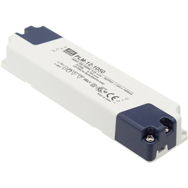 MEAN WELL PLM-12-350 LED driver konštantný prúd 12 W 0.35 A 22 - 36 V/DC schválenie nábytku, ochrana proti prepätiu; PLM-12-350