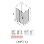 CERANO - Sprchovací kút Orlano L/P - 5 mm - čierna matná, transparentné sklo - 130x70x195 - posuvný CER-DY505B-90166