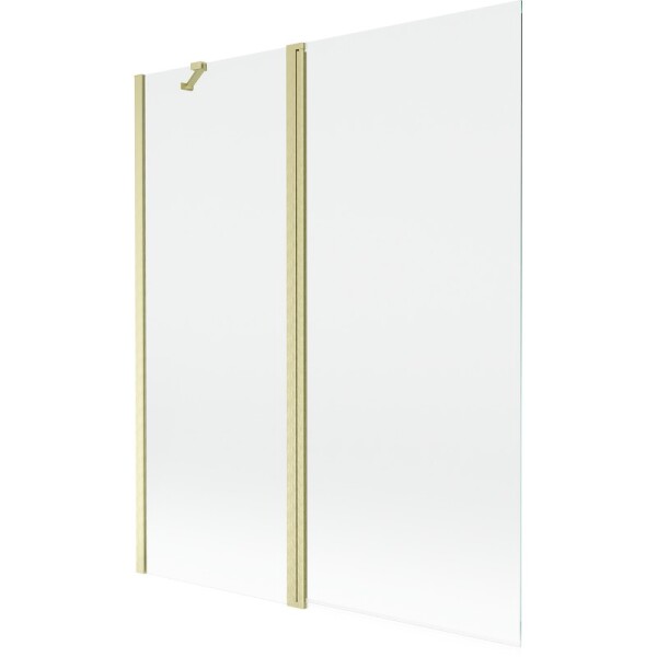 MEXEN - MIST vaňová zástena 140x150 cm 6mm f+s, zlatá kartáčovaná, číra 8A9-140-011-55-00