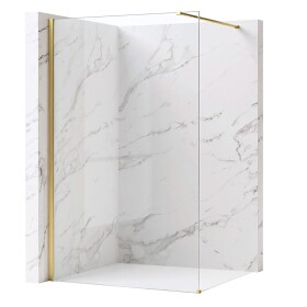 REA/S - Sprchová zástena Flexi Transparent / Brush Gold 80 KPL-K99267