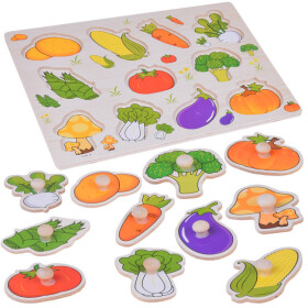 Mamido Edukatívne drevené puzzle zelenina priraď 11 dielikov ZA5258
