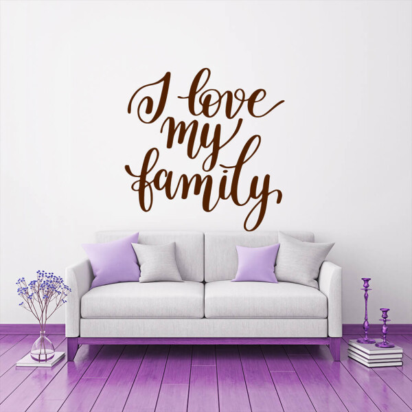Veselá Stena Samolepka I love my family Farba: hnědá, Veľkosť: 80 x 82 cm