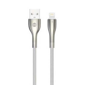 Forever Sleek Kábel USB-A (M) - Lightning (M) 1m biela / 2.4 A (5900495082688)