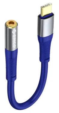 Orico AXC-02 modrá / Audio adaptér / USB-C na 3,5 mm jack / 20 cm