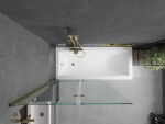 MEXEN/S - Cubik obdĺžniková vaňa 160 x 70 cm s panelom + vaňová zástena 100, transparent, zlatá 550316070X9210025000