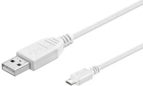 MicroConnect kábel USB2.0 A (M) - microUSB B (M) 5m biela / 480Mbit/s (USBABMICRO5W)