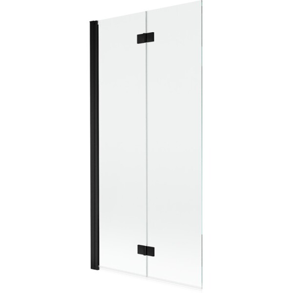 MEXEN - MIST vaňová zástena 90x150 cm 6mm 2-s, čierna, číra, ľavá 8A9-090-002-70-00-L