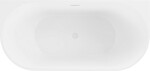MEXEN/S - Oval vaňa voľne stojaca nástenná 140 x 75, biela, sifón a prepad biela 52671407500-20
