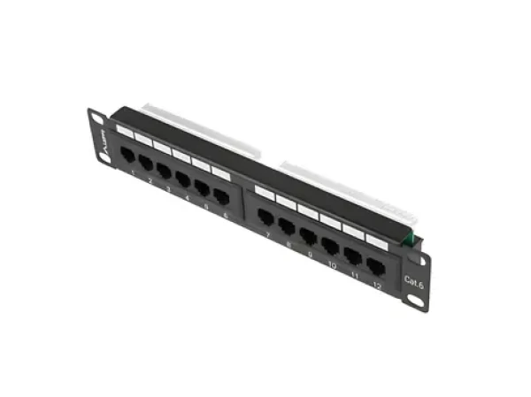 Lanberg Patch panel 10" čierny / Patch panel / 12 portov / Cat.6 UTP / 1U (PPU6-9012-B)