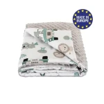 Bomimi Deka minky 100 x 75 cm pojazdná zoo, šedá xy (BO2209GRY041)
