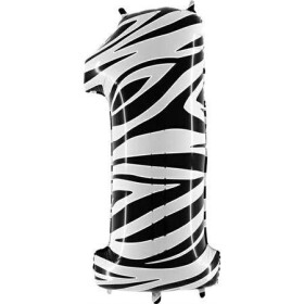 Nafukovací balónik číslo 1 zebra 102 cm extra veľký - Grabo